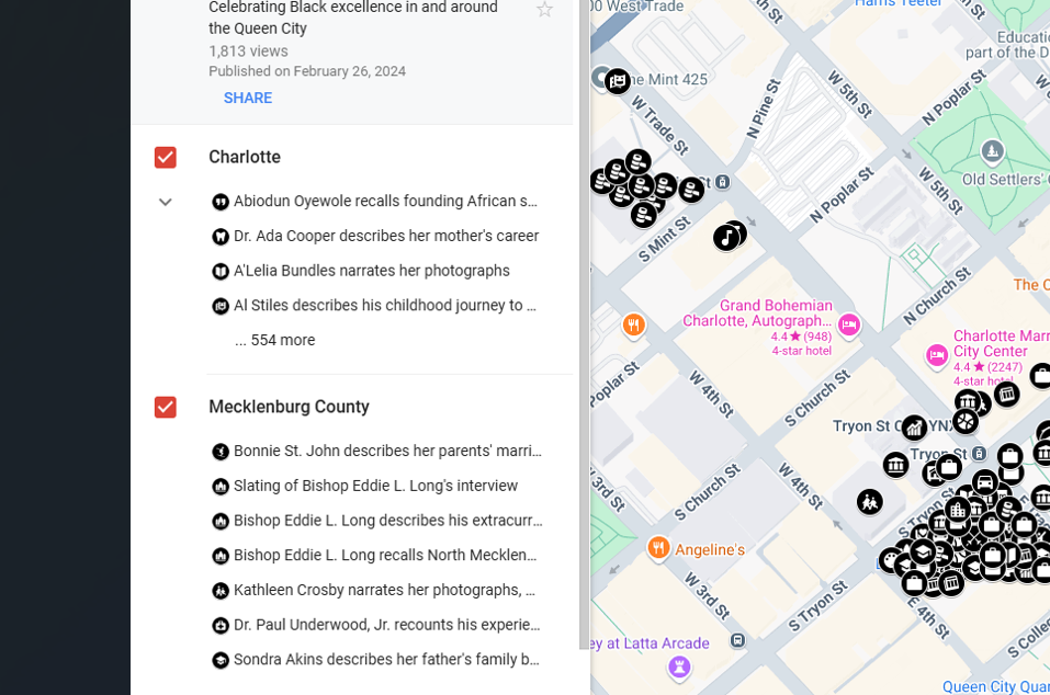 Screenshot of Charlotte Mecklenburg mapping project 
